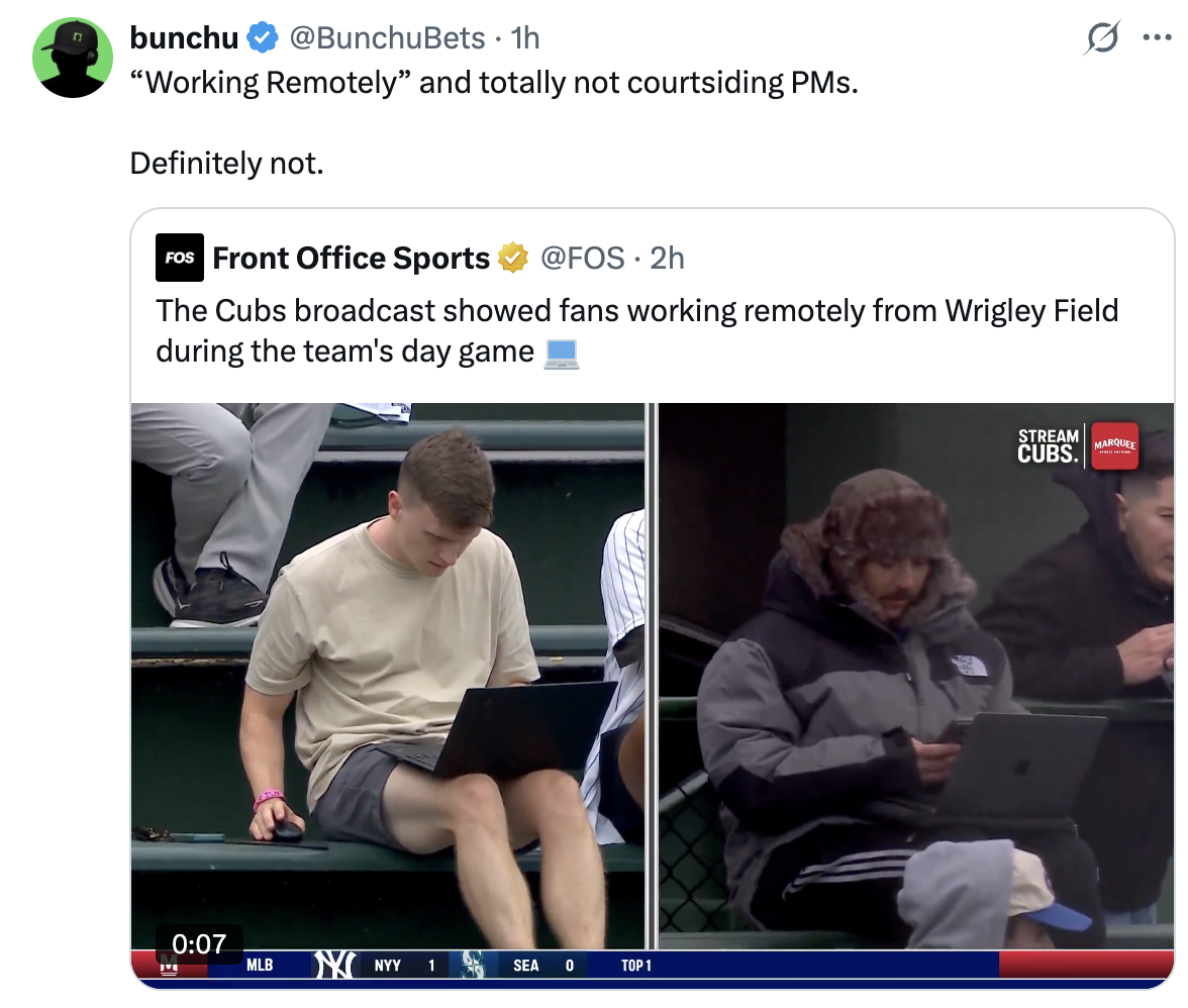 Tweet about courtsiding baseball games